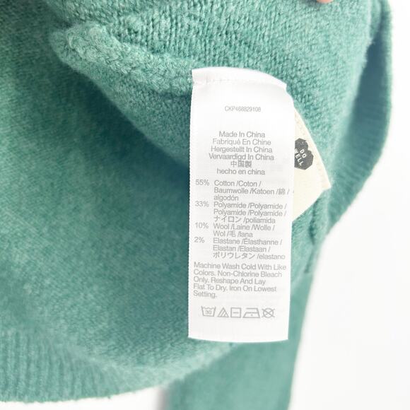 Madewell Womens Haskell Wool Blend Crop Cardigan Sweater Coziest Textured Yarn S - Picture 7 of 9